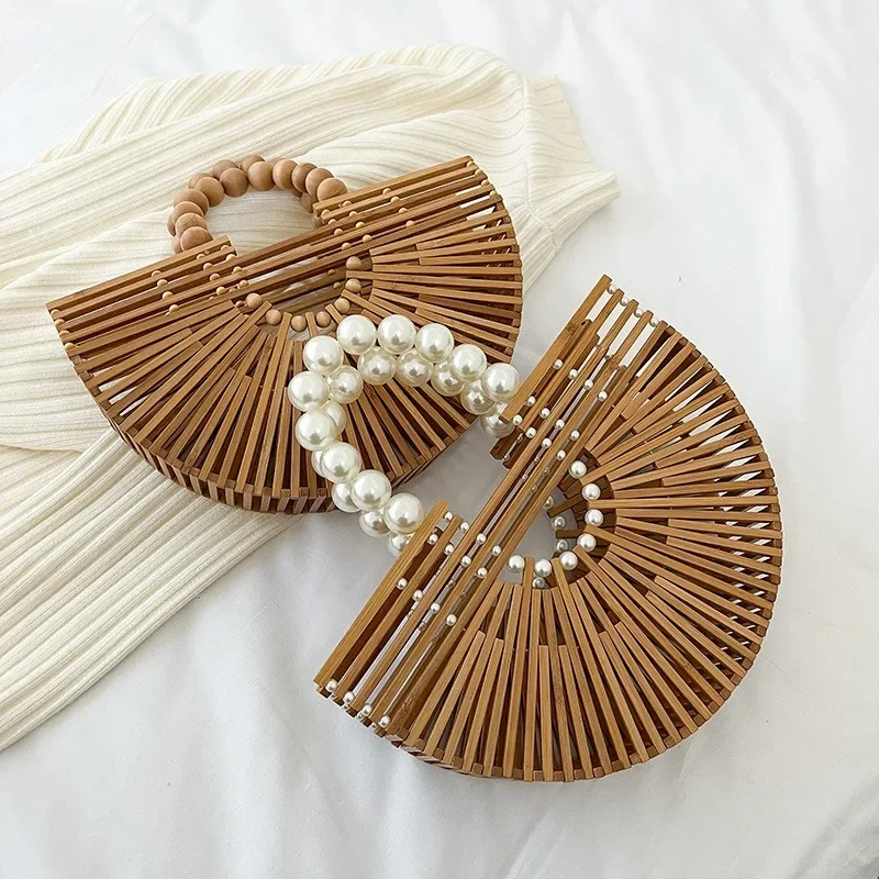 Bamboo Seeds Bag Woven Pearl P - مراجعة Women Bags Expensive وسعره