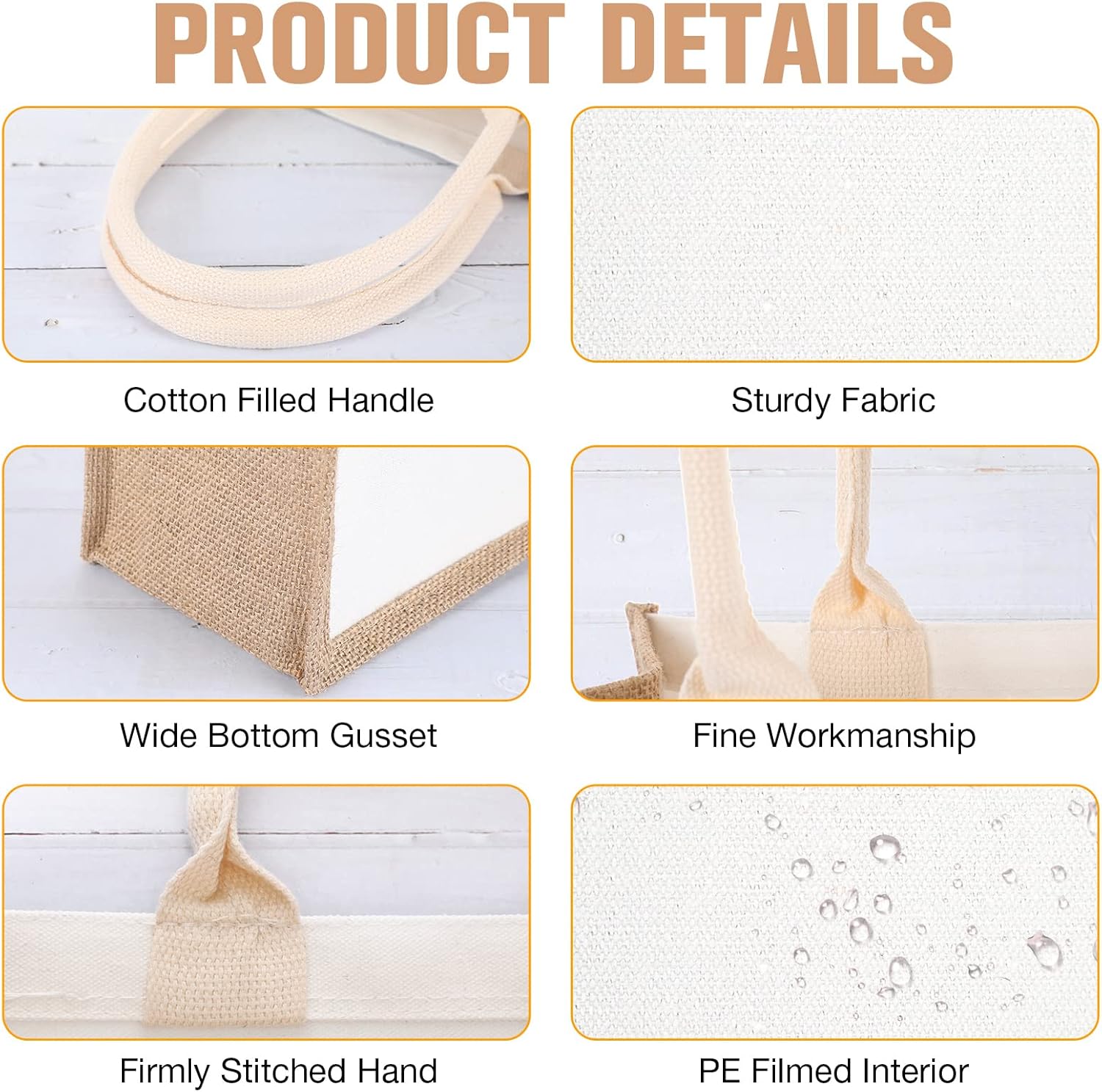 16 Pack Burlap Tote Bags Jute  - مراجعة Women Bags For Eid وسعره