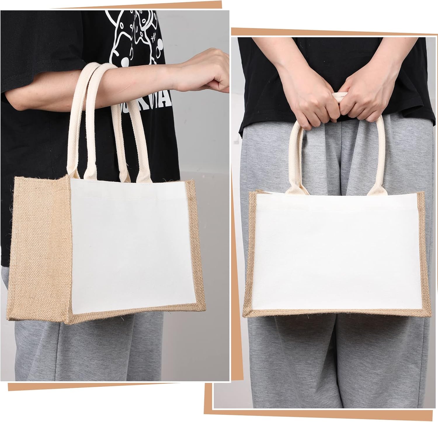 16 Pack Burlap Tote Bags Jute  - مراجعة Women Bags For Eid وسعره