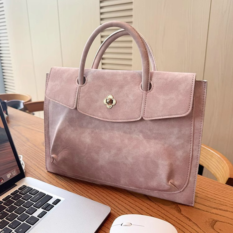 Elegant Pink PU Leather Laptop - مراجعة Women Hand Bags For Office وسعره