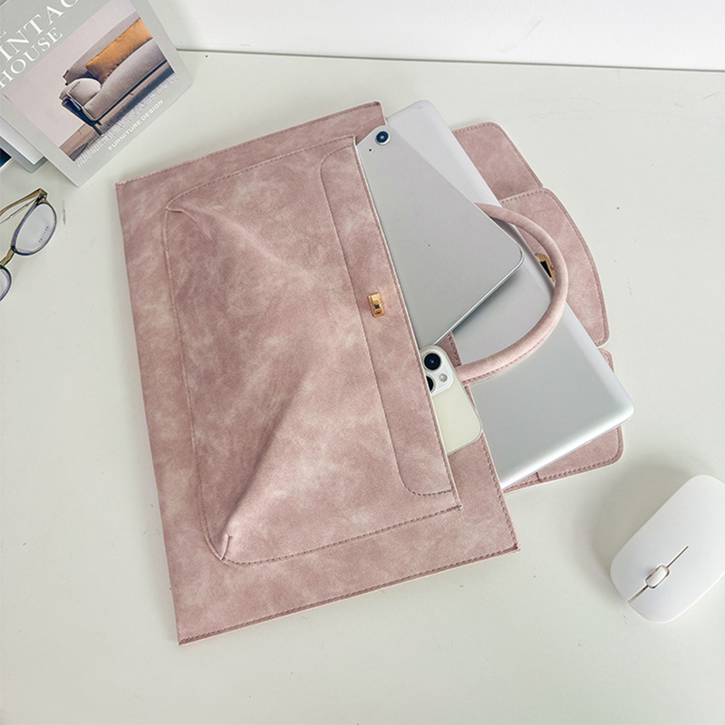 Elegant Pink PU Leather Laptop - مراجعة Women Hand Bags For Office وسعره