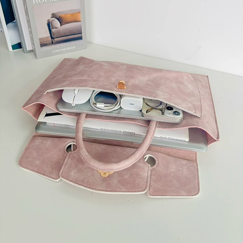 Elegant Pink PU Leather Laptop - مراجعة Women Hand Bags For Office وسعره