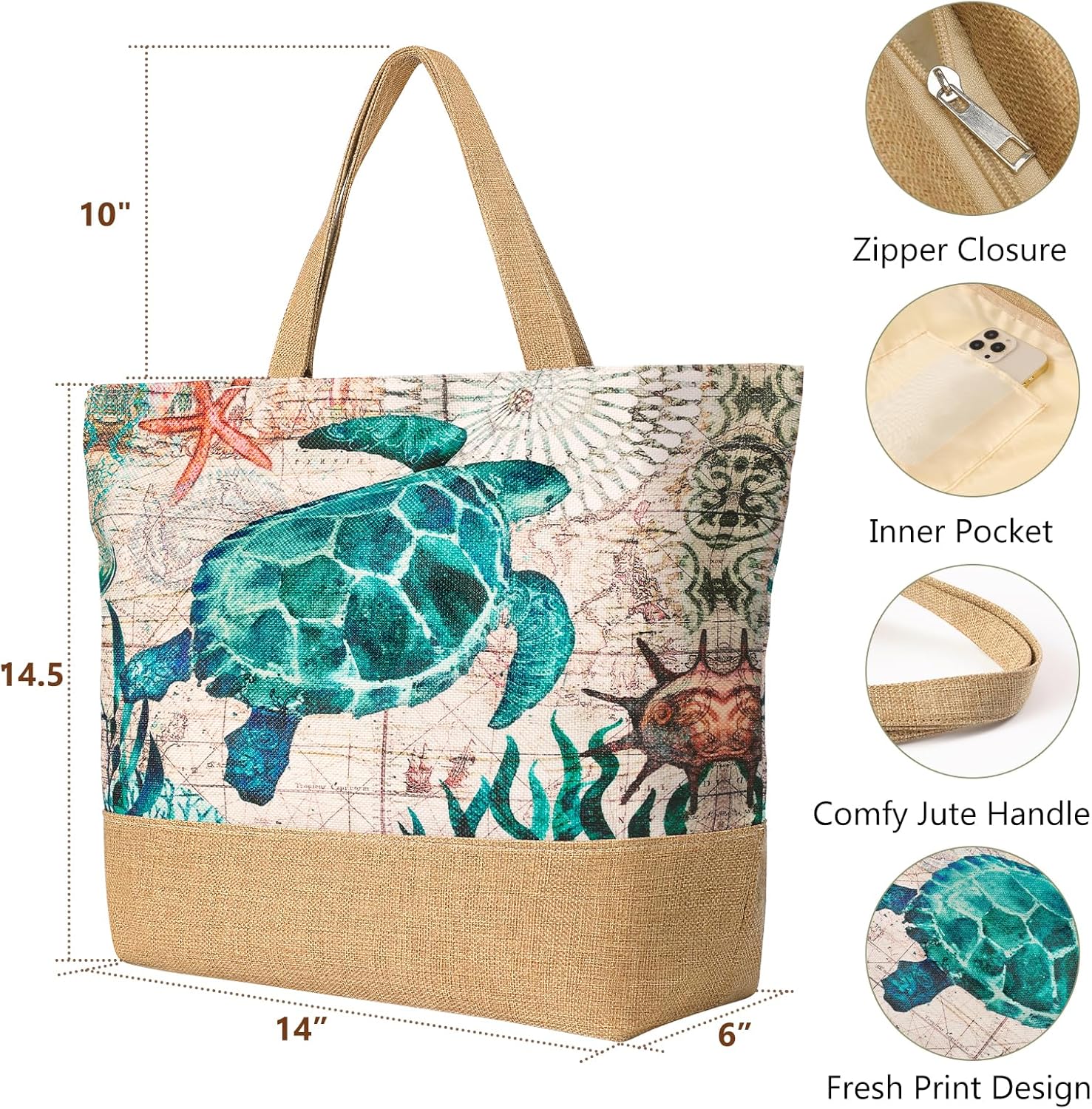 Large Beach Bag for Women with - مراجعة Woven Straw Bag وسعره