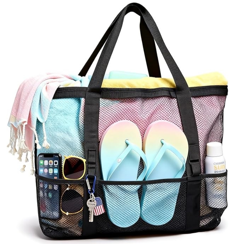 Travel Mesh Beach Bag for Wome - مراجعة Women Bags Large وسعره