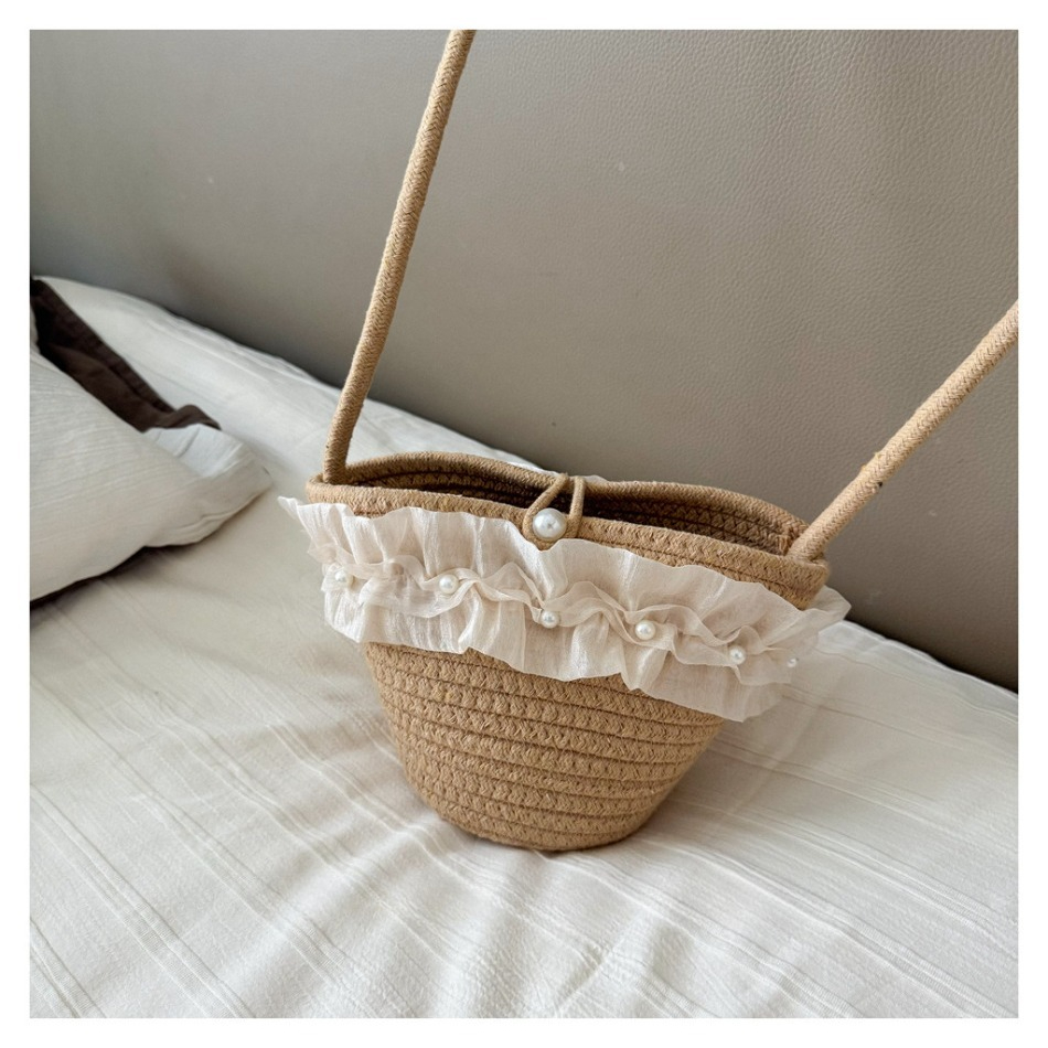 Kids Summer Straw Hat and Bag  - مراجعة Woven Straw Bag وسعره