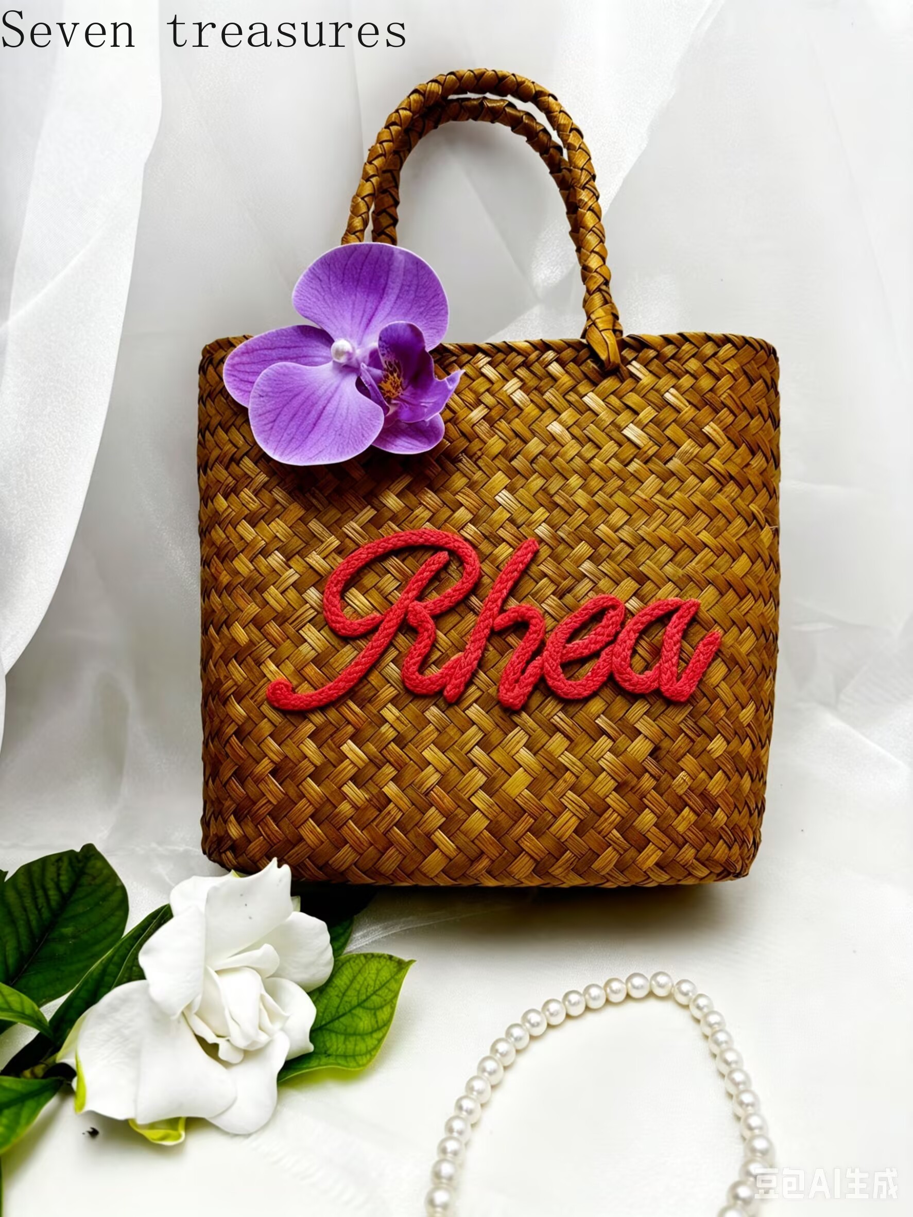 Bridesmaid name custom woven b - مراجعة Woven Straw Bag وسعره