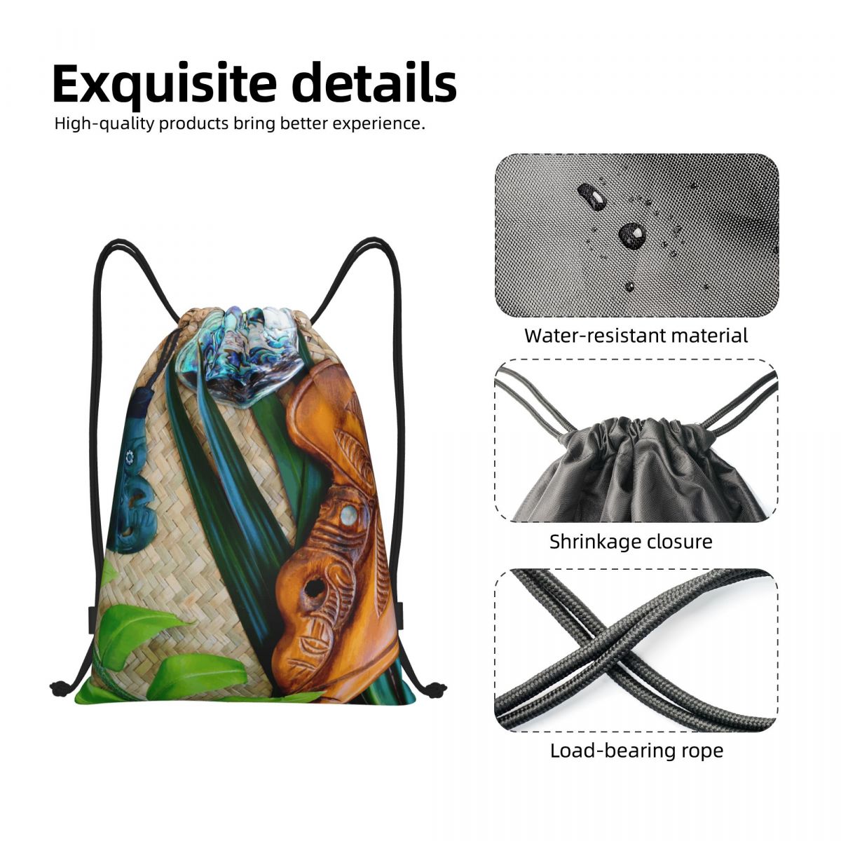 NZ Maoris Theme Drawstring Bag - مراجعة Women Bags Nz وسعره