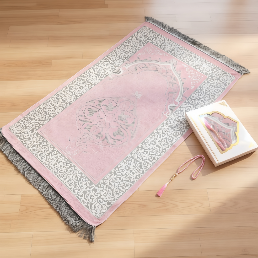 Muslim Prayer Rug with Tasbih  - مراجعة Women Bags For Eid وسعره