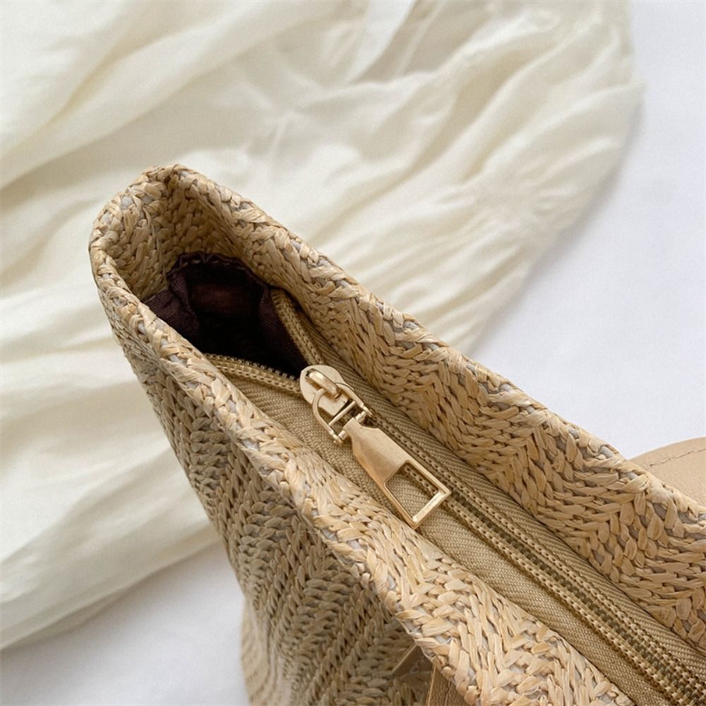 Cute PU Straw Bucket Bag Korea - مراجعة Woven Straw Bag وسعره
