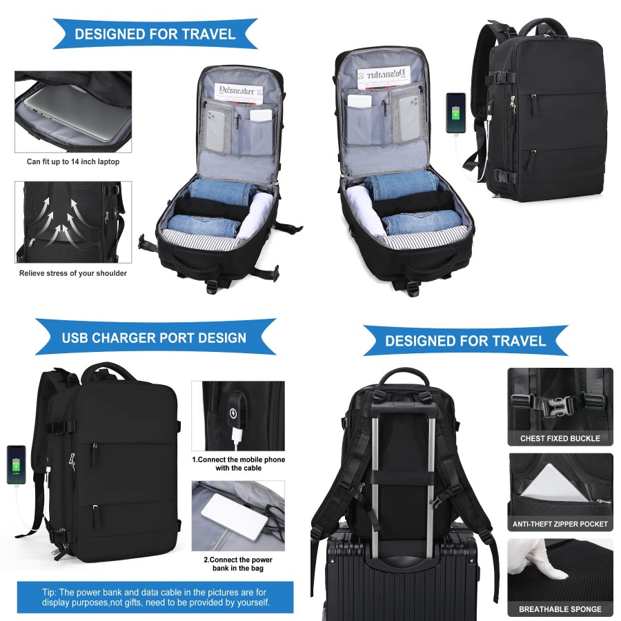 【New Arrival】Black Travel Back - مراجعة Women Bags Large وسعره
