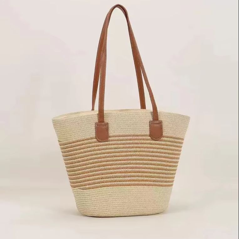 CLAREGQI  Women's Striped Stra - مراجعة Woven Straw Bag وسعره