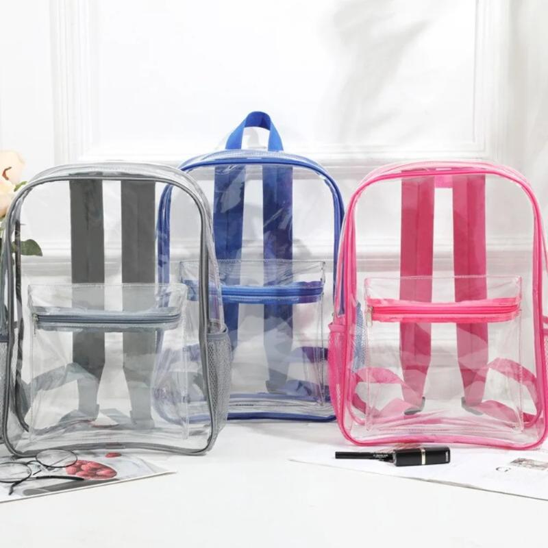 Transparent PVC Backpack Outdo - مراجعة Women Bags Large وسعره