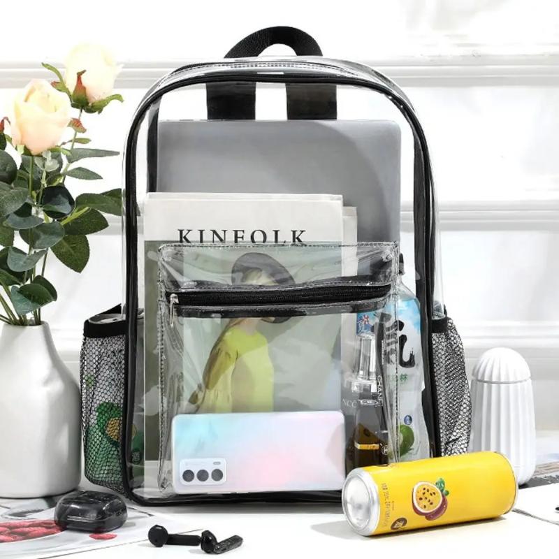 Transparent PVC Backpack Outdo - مراجعة Women Bags Large وسعره