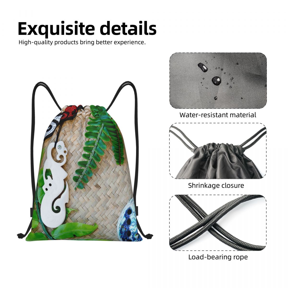 NZ Maoris Theme Drawstring Bag - مراجعة Women Bags Nz وسعره