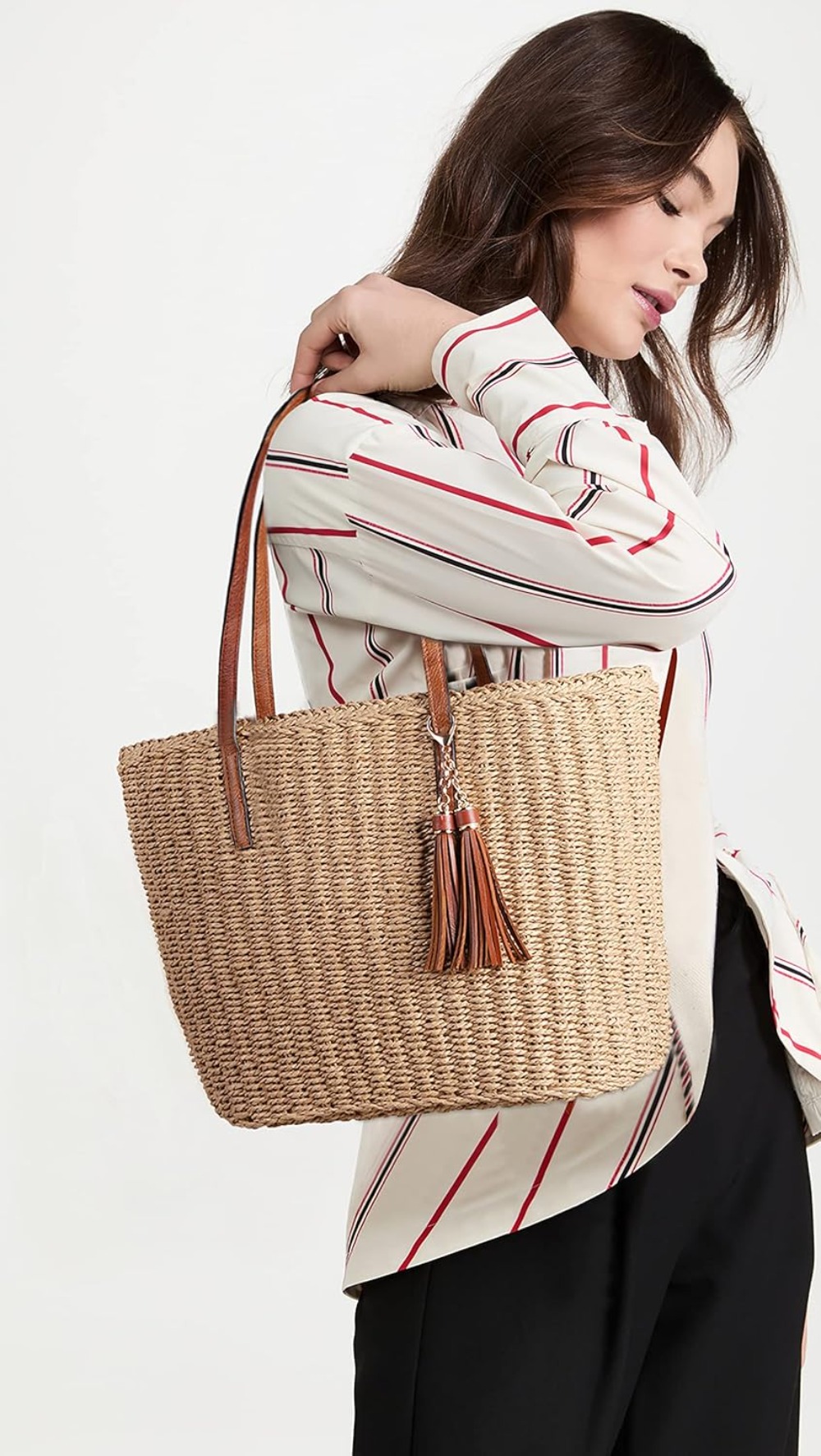 M Size Travel Straw Tote Bag W - مراجعة Woven Straw Bag وسعره