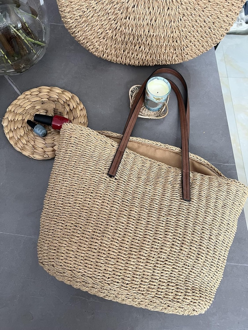 M Size Travel Straw Tote Bag W - مراجعة Woven Straw Bag وسعره