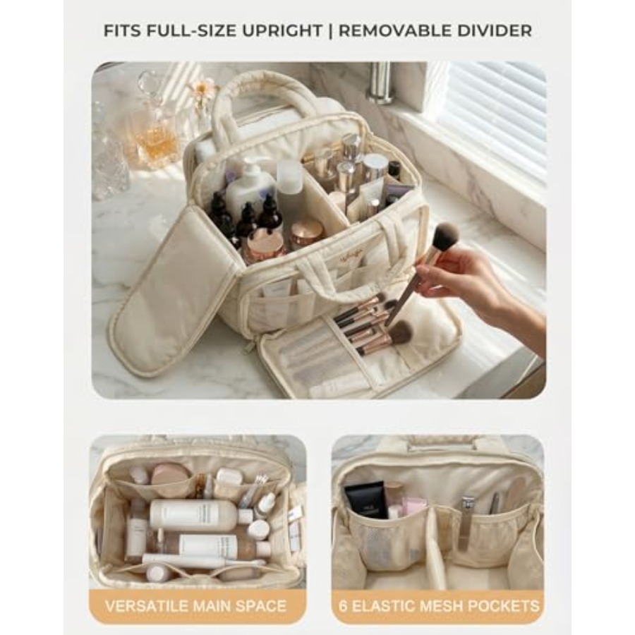 Large Quilted Toiletry Bag for - مراجعة Women Bags Large وسعره