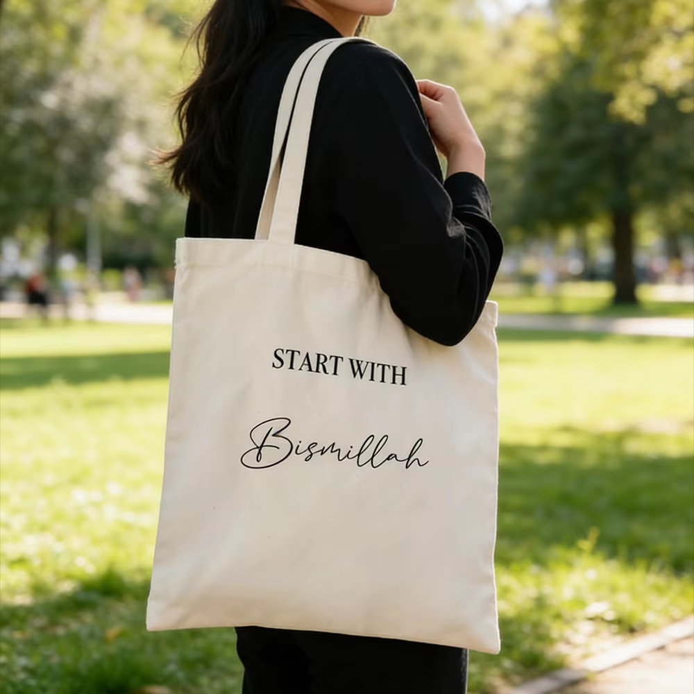 Start with Bismillah Tote Bag  - مراجعة Women Bags For Eid وسعره