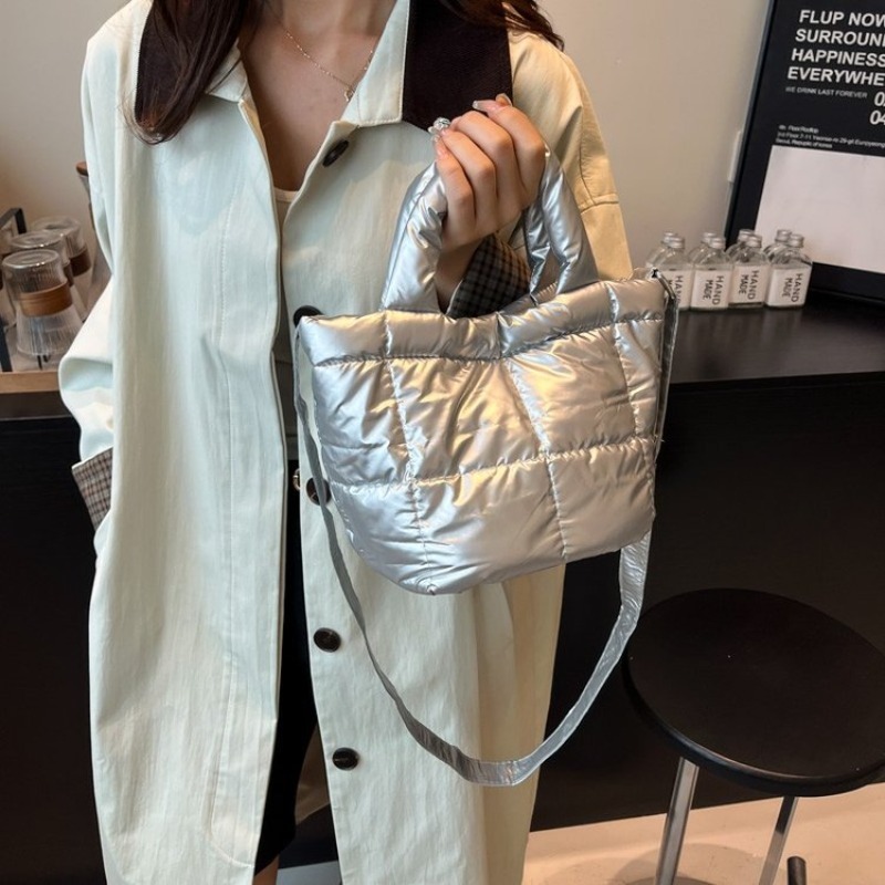 Women's Silver Quilted Nylon M - مراجعة Women Hand Bags For Office وسعره