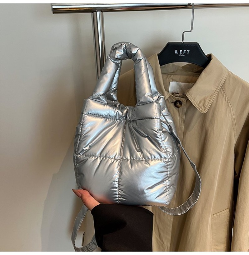 Women's Silver Quilted Nylon M - مراجعة Women Hand Bags For Office وسعره