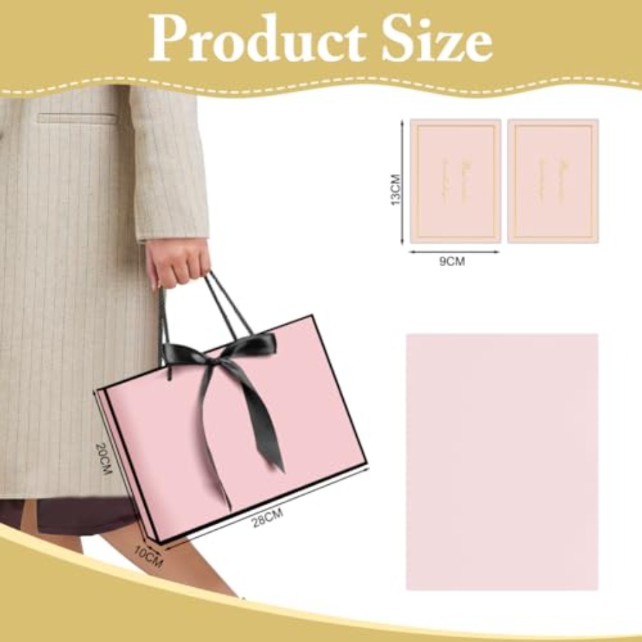 2PCS Medium Gift Bags, Paper G - مراجعة Women Bags For Eid وسعره