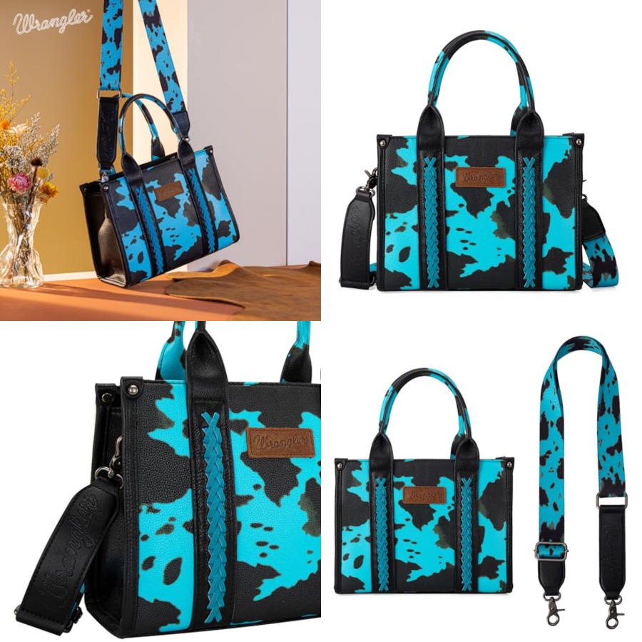 Wrangler Cow Print Tote Bag fo - مراجعة Women'S Wrangler Bags وسعره